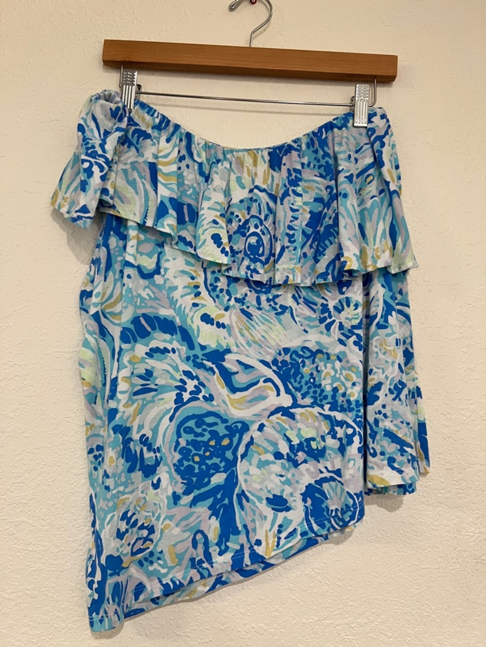 Lilly Pulitzer One Shoulder Matteo Top, Blue Salty Seas